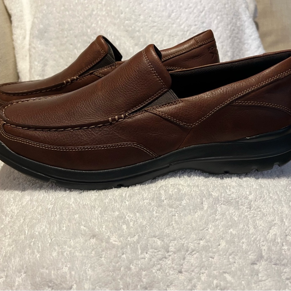 Rockport Dark Brown Leather Slip-On Loafers